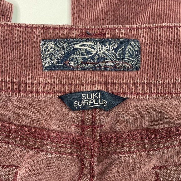 Silver Jeans Suki Surplus Corduroy Burgundy Bootcut Jeans Size 18/32 - Picture 8 of 10